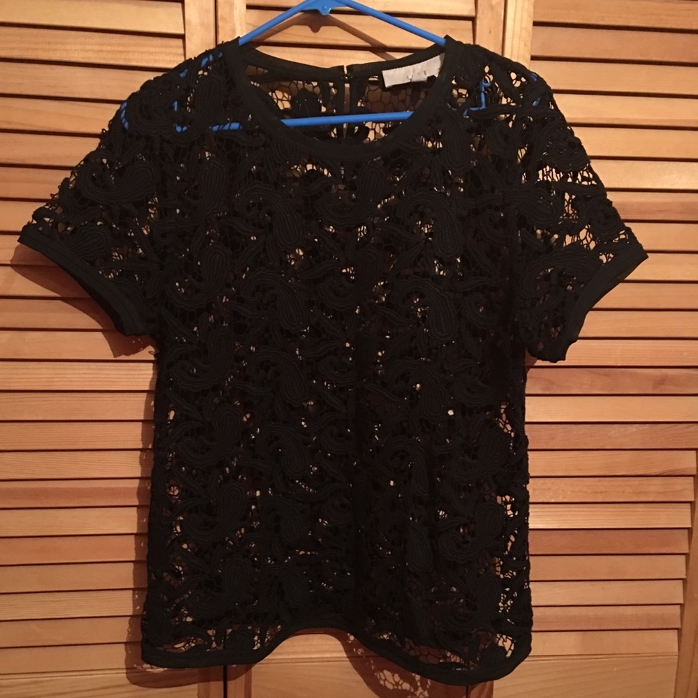 LOFT SEE-THRU CROCHET TOP